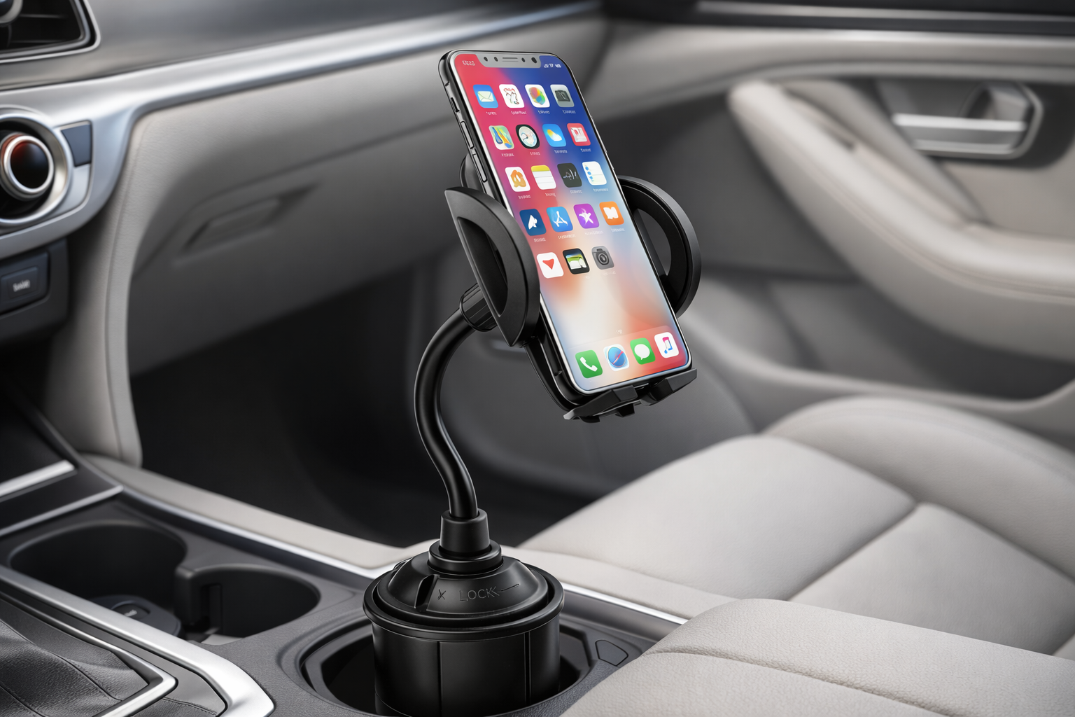 Universal Car Cup Holder Phone Mount – Adjustable, Secure & 360° Rotating