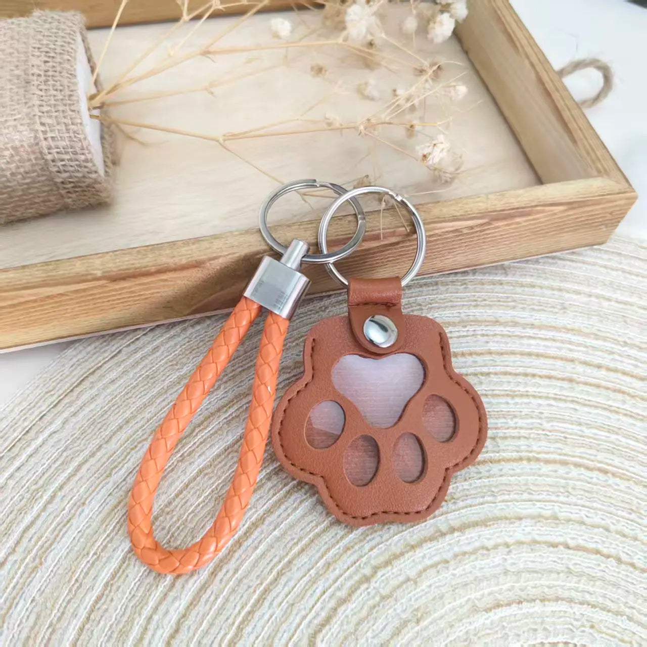 Pet Leather Hair Keychain Memorial for Pet Lovers