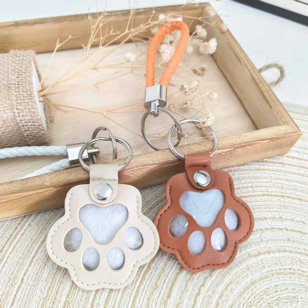 Pet Leather Hair Keychain Memorial for Pet Lovers