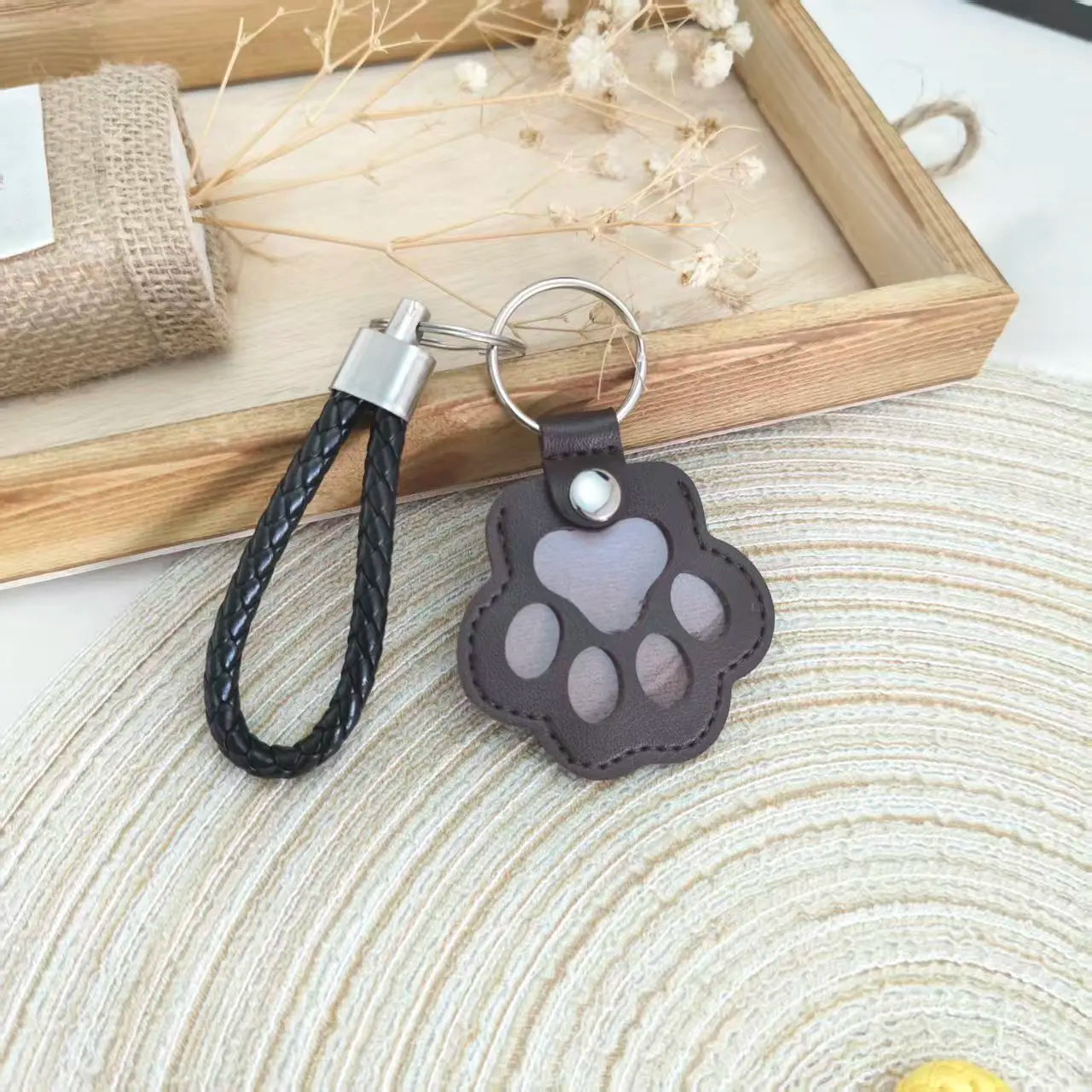 Pet Leather Hair Keychain Memorial for Pet Lovers
