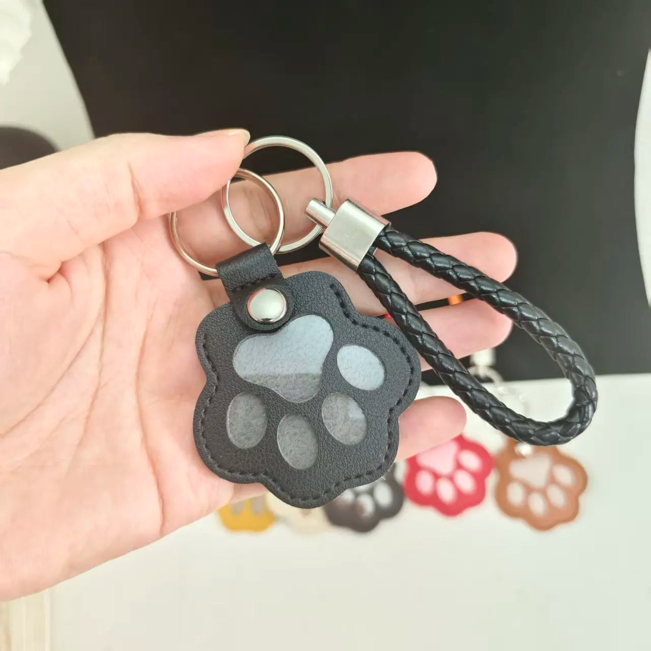 Pet Leather Hair Keychain Memorial for Pet Lovers
