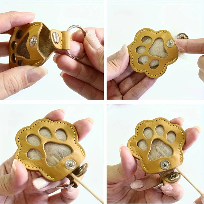 Pet Leather Hair Keychain Memorial for Pet Lovers