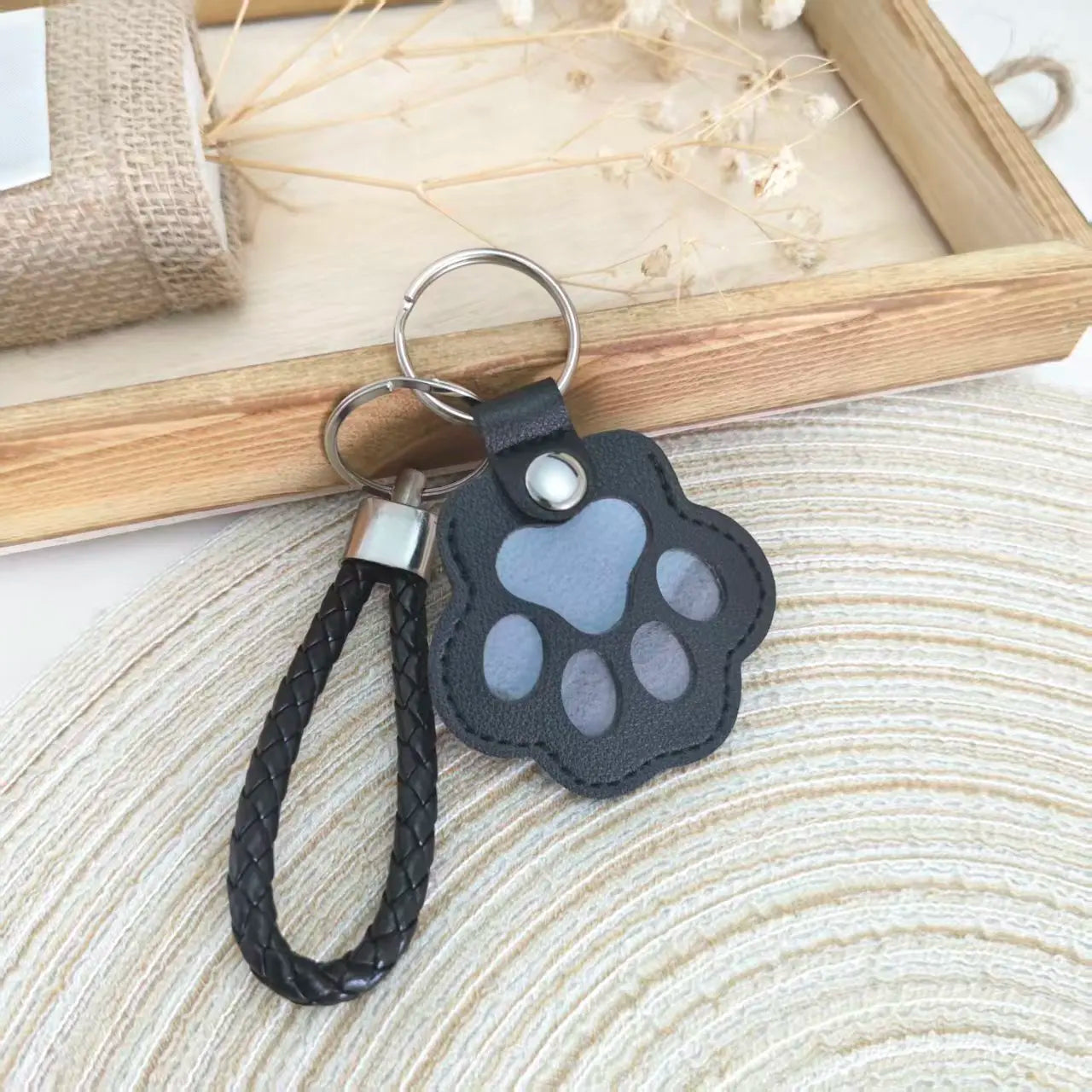 Pet Leather Hair Keychain Memorial for Pet Lovers
