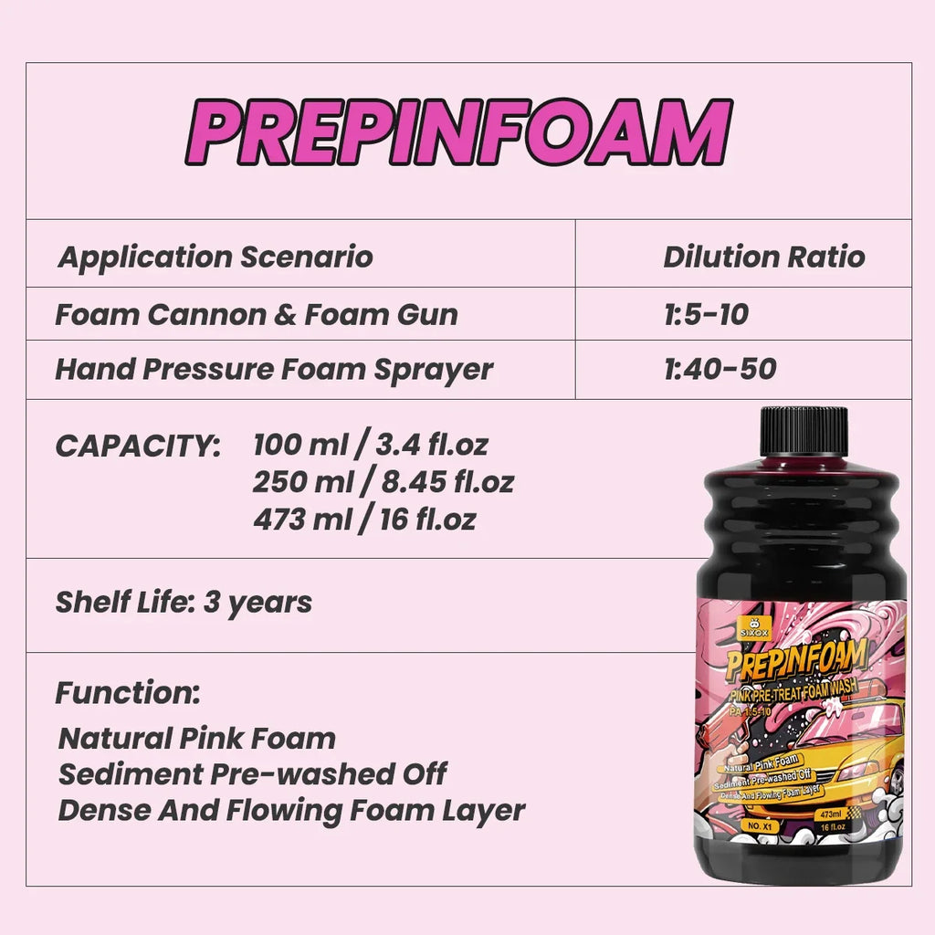 Pink High‑Foam Car Cleaning Shampoo