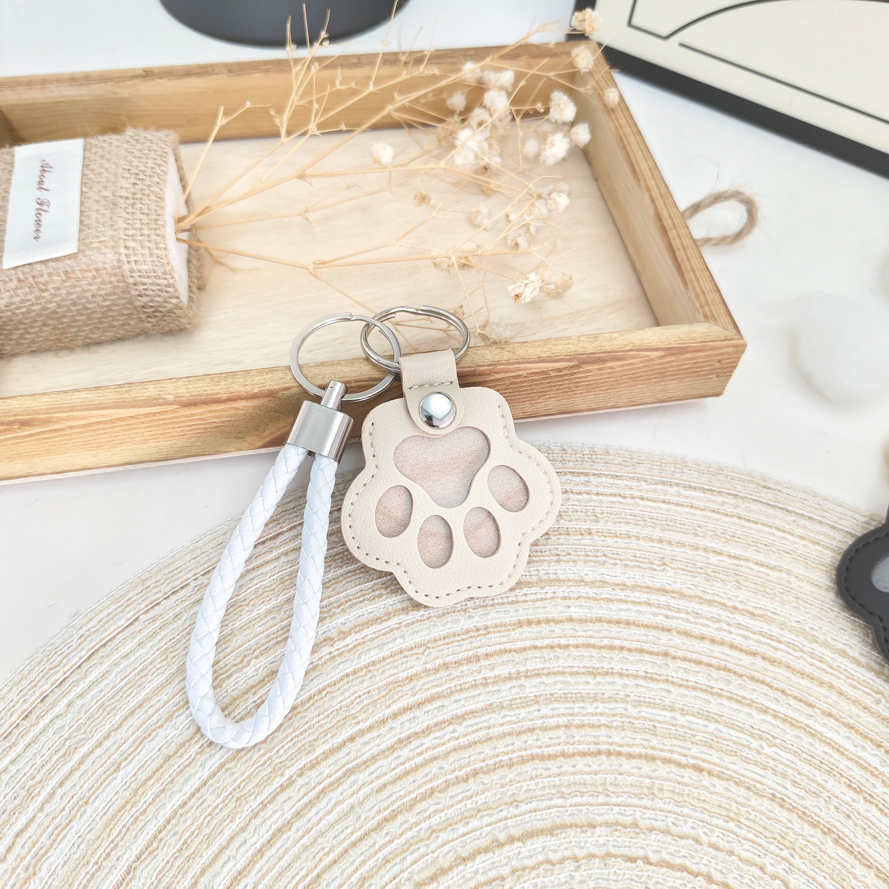 Pet Leather Hair Keychain Memorial for Pet Lovers