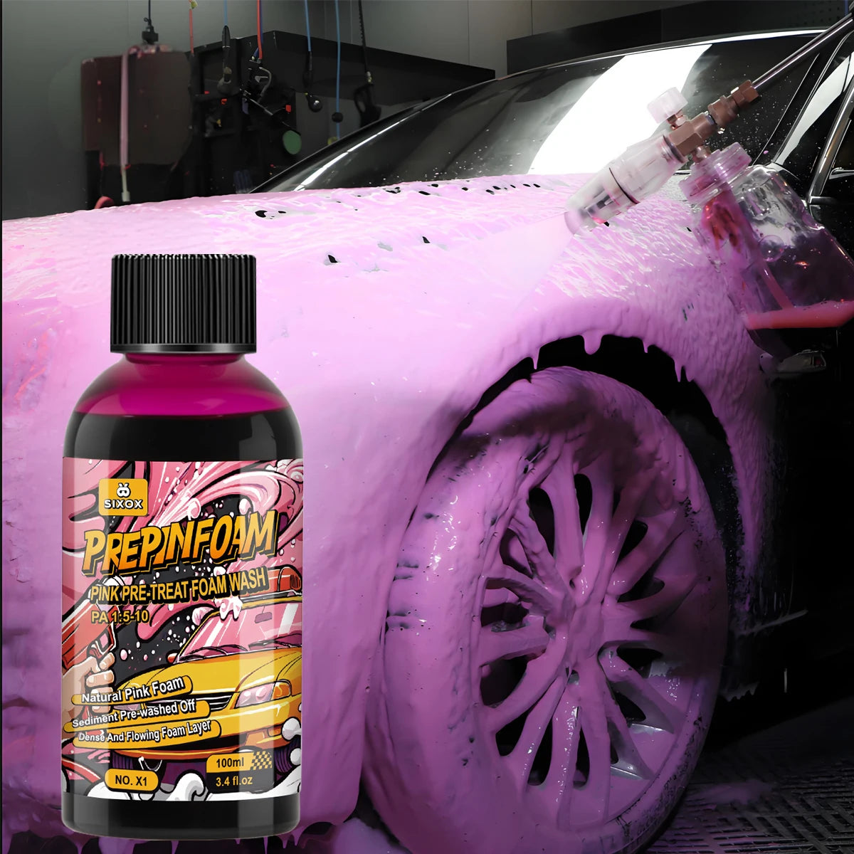 Pink High‑Foam Car Cleaning Shampoo