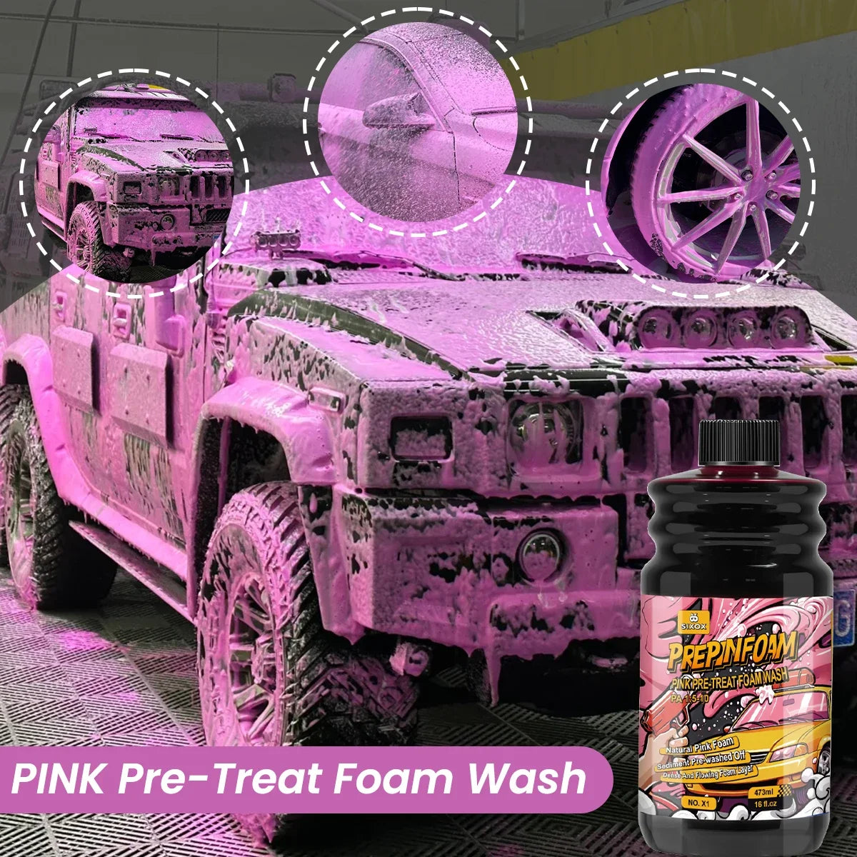 Pink High‑Foam Car Cleaning Shampoo