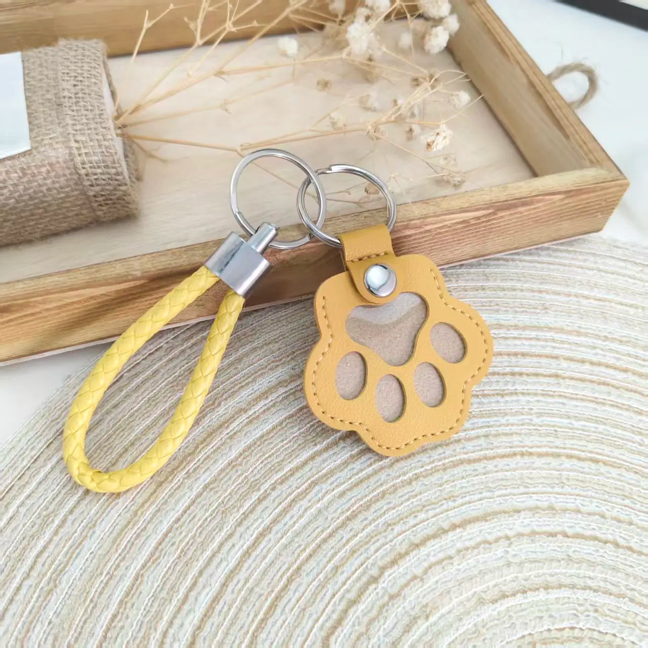 Pet Leather Hair Keychain Memorial for Pet Lovers